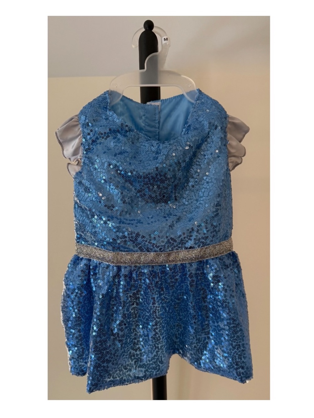Jessica Simpson Blue Sequin Party Dress with Silver Waistband